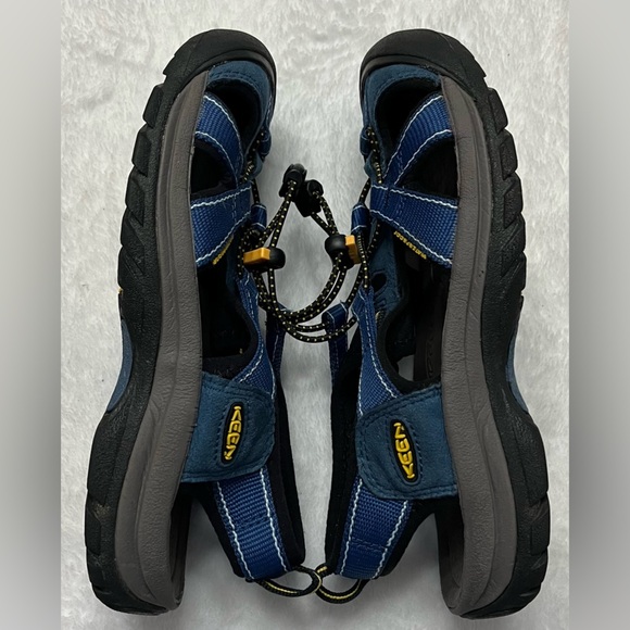 Keen EUC Womens 7 Blue Gray Yellow Waterproof Hiking Sandals. Cinch strap - Picture 6 of 8